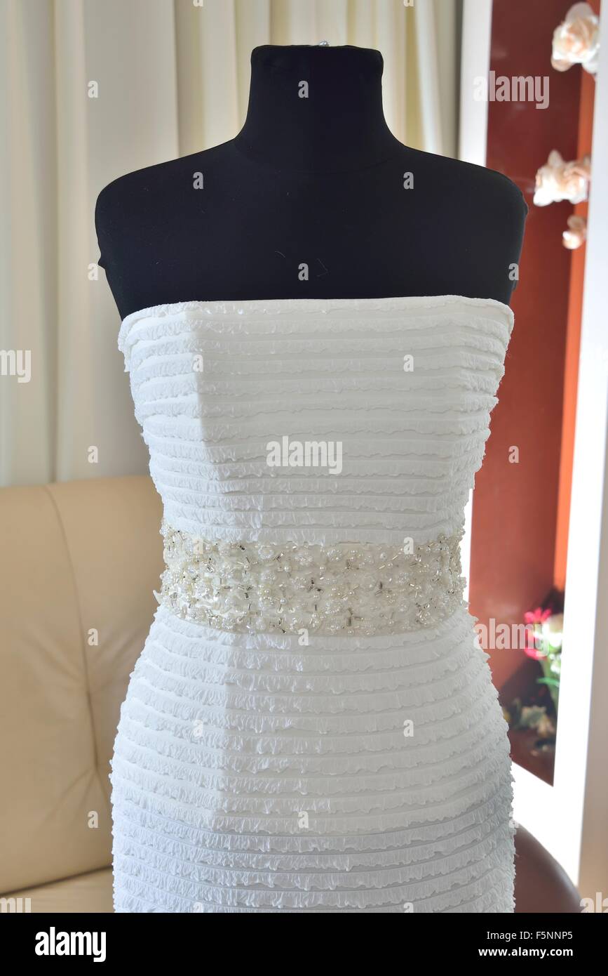 white Wedding Dress in American style Stock Photo Alamy