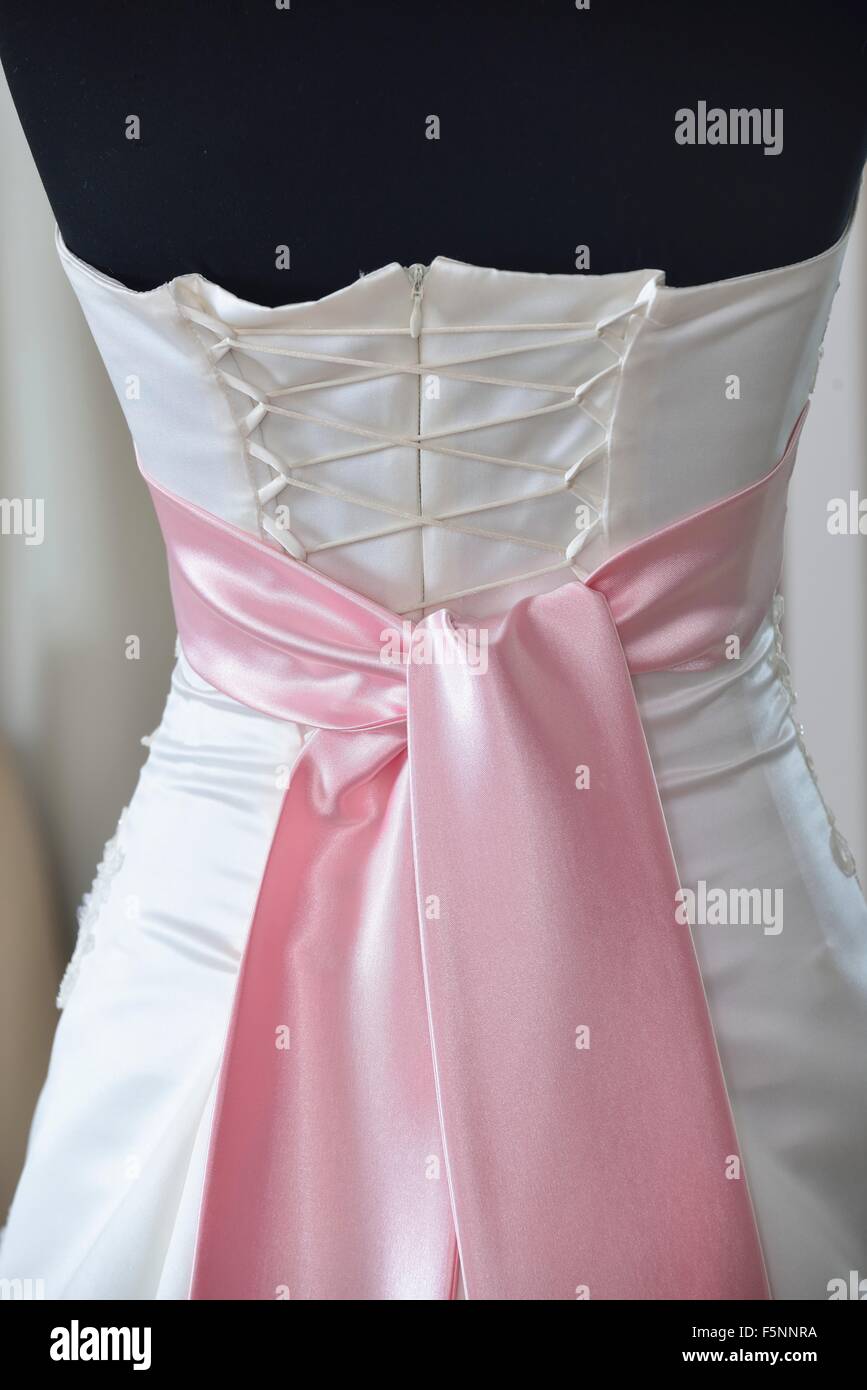 Ivory Wedding Dress With Pink Bow And Corset Choice Of Dress For The Bride In The Store Stock 8932