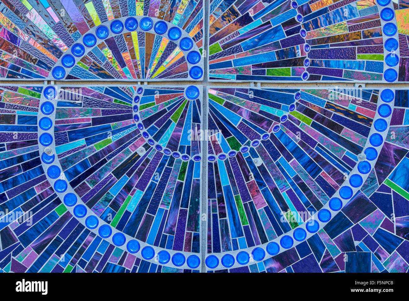 Stained glass detail from the facade of the American Visionary Art