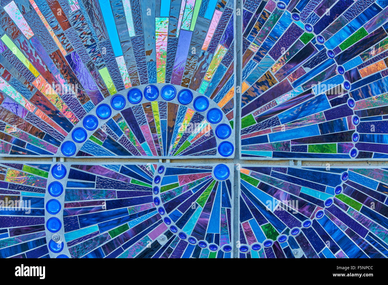 Stained glass detail from the facade of the American Visionary Art