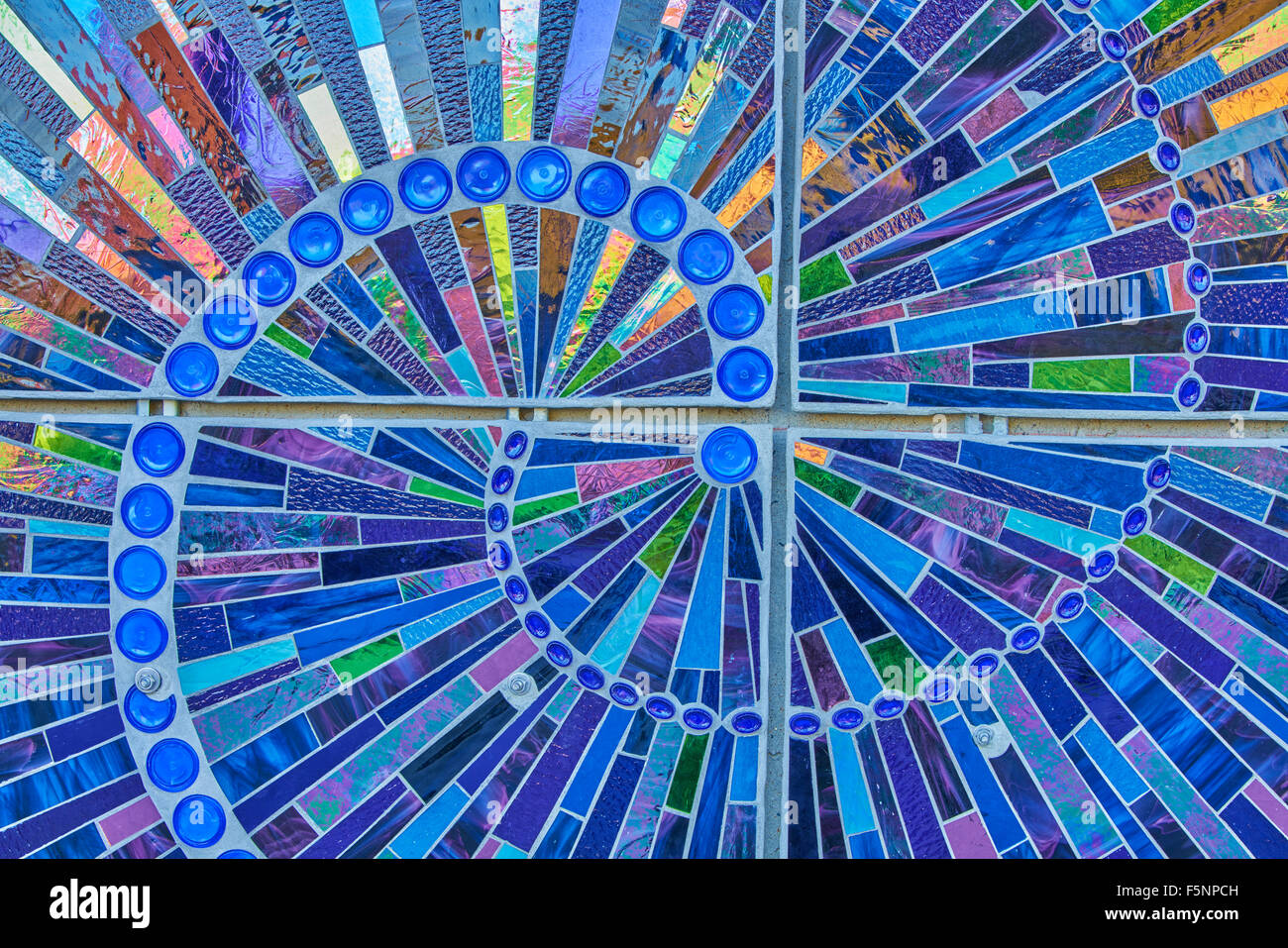 Stained glass detail from the facade of the American Visionary Art