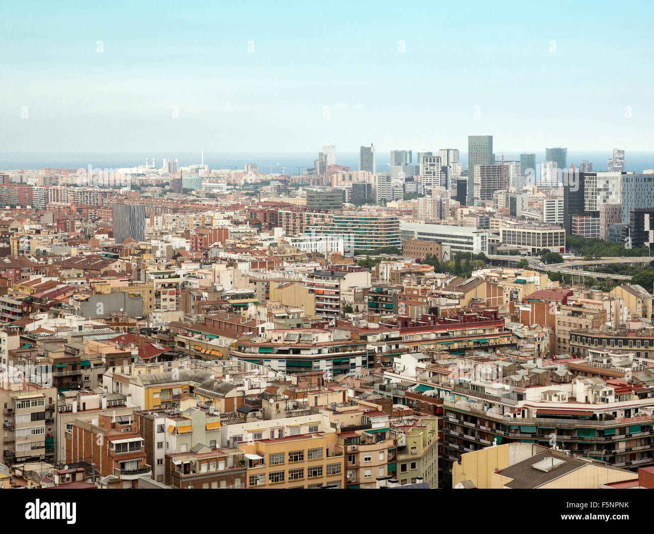 Aerial view of Barcelona city Stock Photo - Alamy