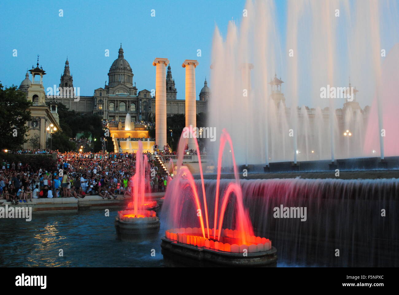Magic fountain of Montjuic at night, Barcelona, Spain Stock Photo Alamy