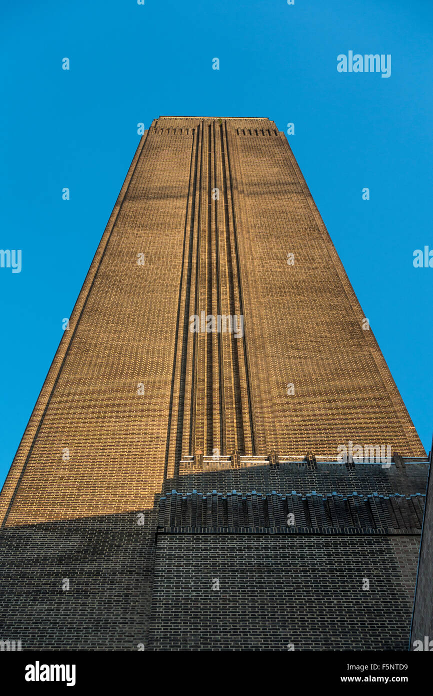 Power Station Chimney Tate Modern Art Gallery South Bank London Stock Photo