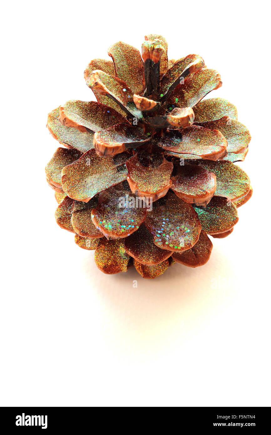 Isolated on white background Christmas pine cone Stock Photo - Alamy