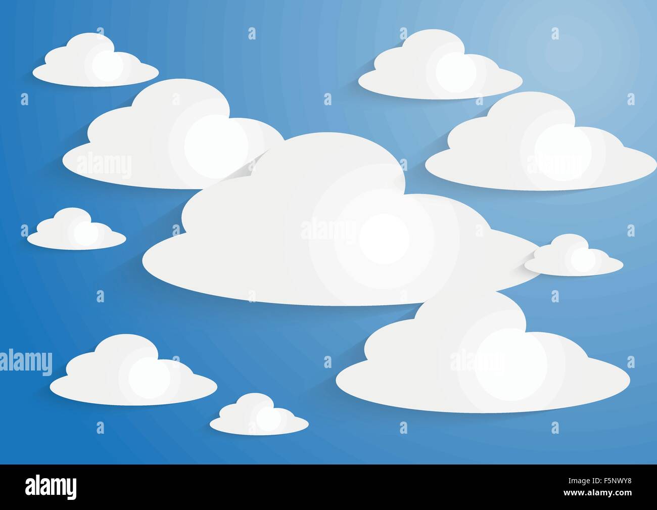 White paper clouds on blue sky background Stock Vector Image & Art - Alamy
