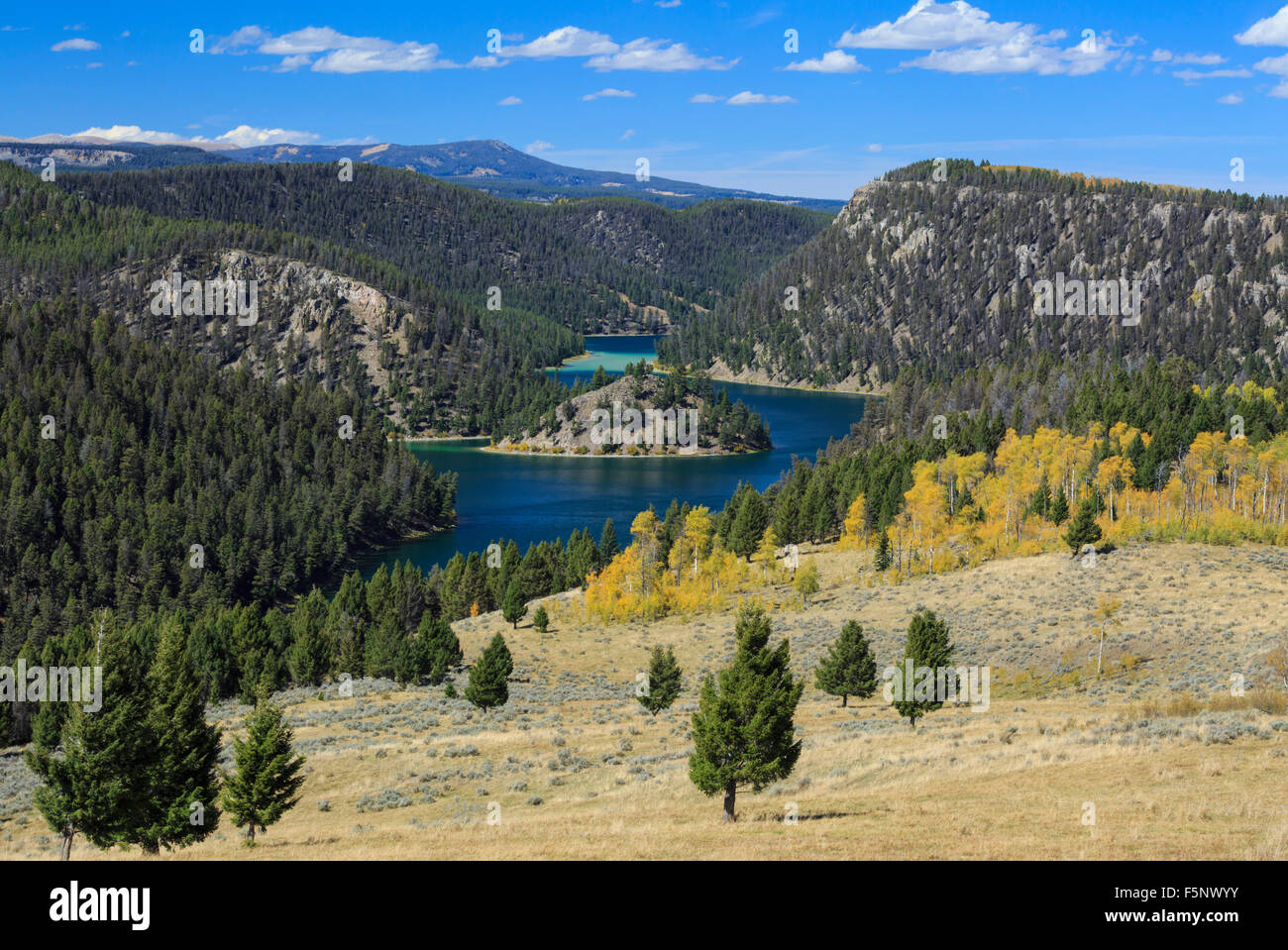 cliff lake and autumn colors in the gravelly range of southwest montana