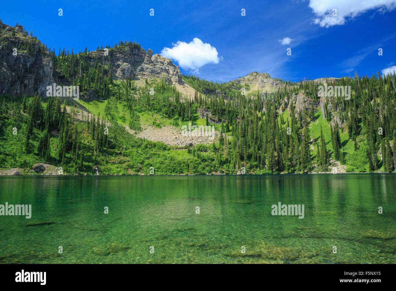 upper chain lake in red meadow creek basin of the whitefish range near