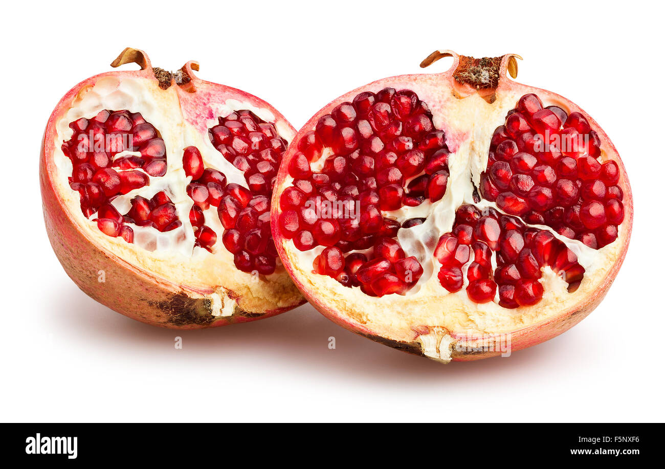 Pomegranate half isolated hires stock photography and images Alamy