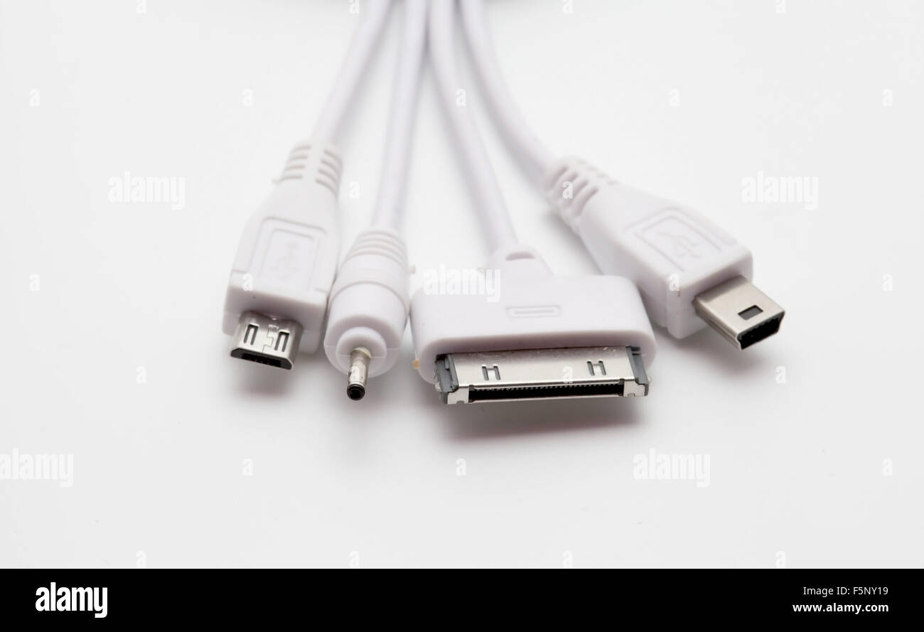 old standard phone connectors on white background Stock Photo Alamy