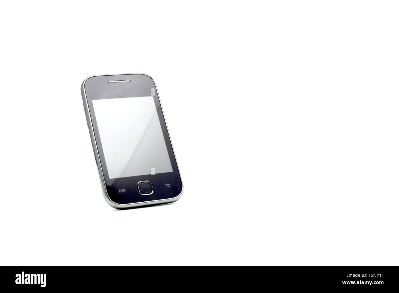 old mobile telephone on a white background (standing Stock Photo - Alamy
