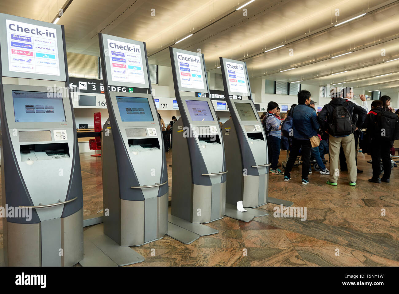 Vienna international airport checkin terminals, Austria Stock Photo