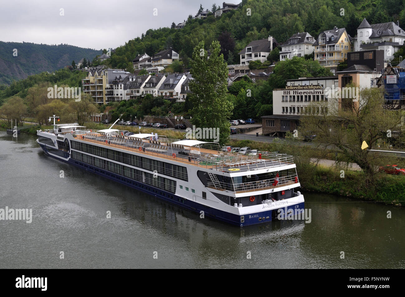 River Cruise Ship Avalon Poetry Ii Registered In Basel Switzerland Moored On The Moselle River At Cochem Germany Stock Photo Alamy
