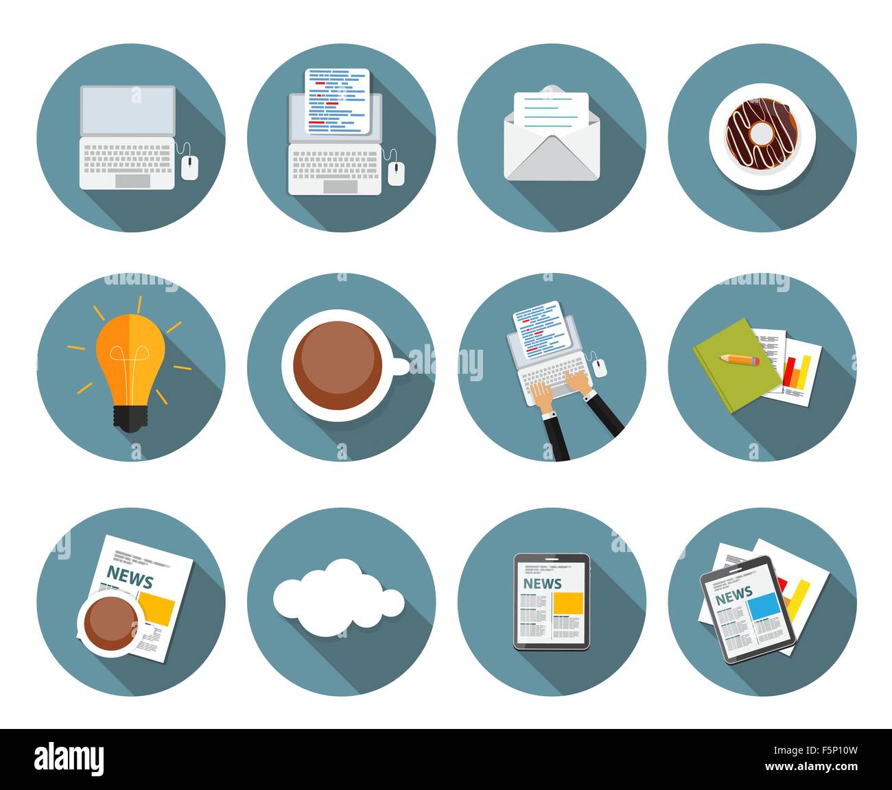Modern Flat Design Icon Set for your Business Vector Illustratio Stock ...
