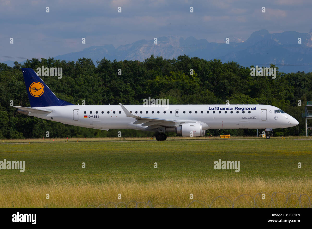Lufthansa Regional Embraer ERJ-195LR Stock Photo