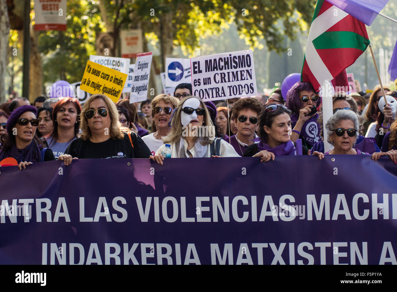 Madrid, Spain. 07th Nov, 2015. Women protesting against gender violence ...