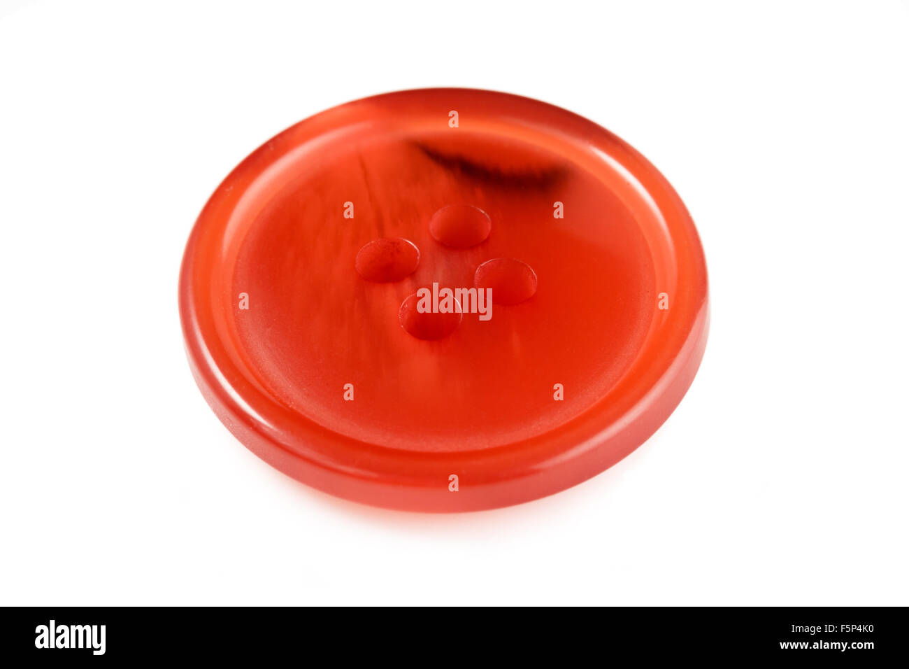 Red button isolated on white background Stock Photo - Alamy