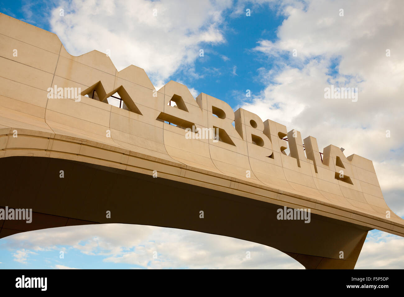 Marbella Arch - the iconic entrance to Marbella on the Costa del Sol, Spain Stock Photo