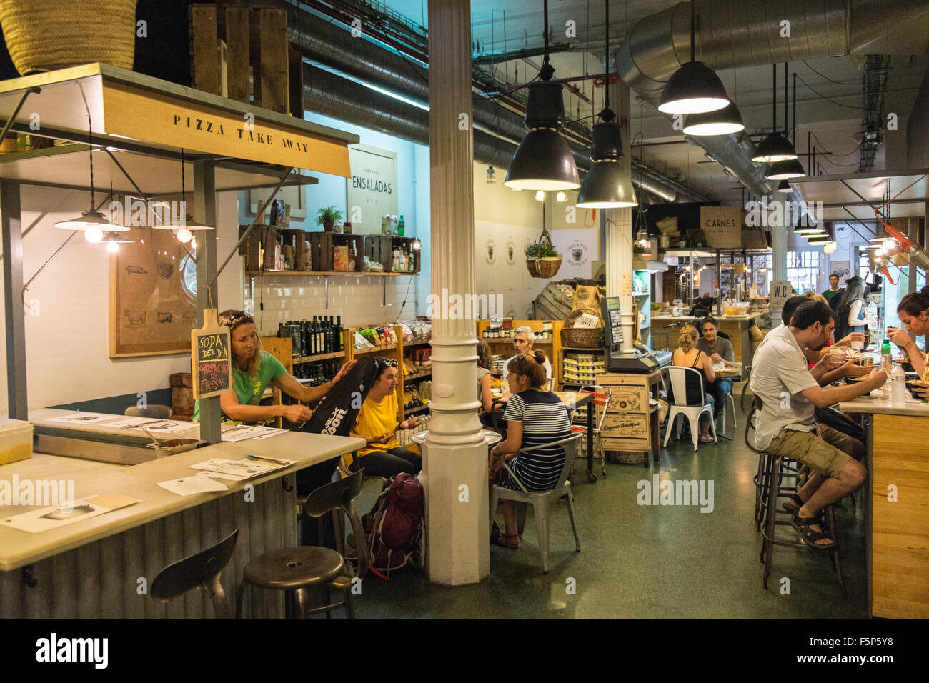 Organic Market near Catalunya Plaza,Barcelona,Catalonia,Spain,food,eco,woki,shop,organic,produce,goods  Stock Photo - Alamy