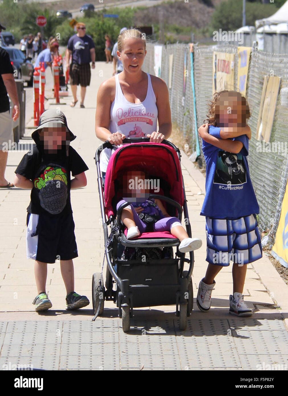 Former Playboy model Kendra Wilkinson out and about in Malibu with her children  Featuring: Kendra Wilkinson, Hank Baskett IV, Alijah Mary Baskett Where: Los Angeles, California, United States When: 06 Sep 2015 Stock Photo