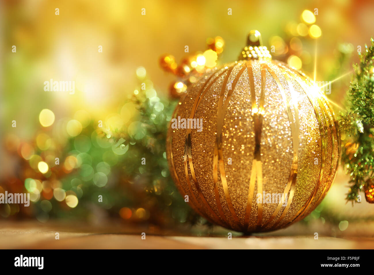 Golden Christmas background Stock Photo - Alamy