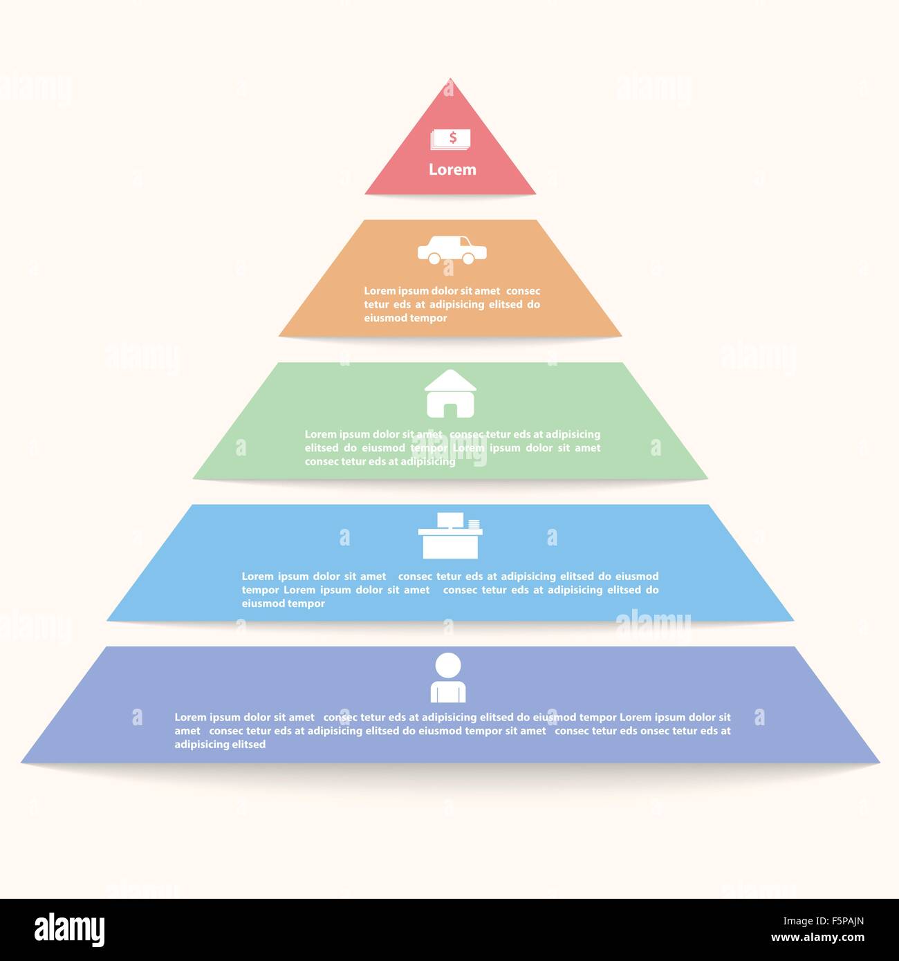 Pyramid infographic template, VECTOR, EPS10 Stock Vector