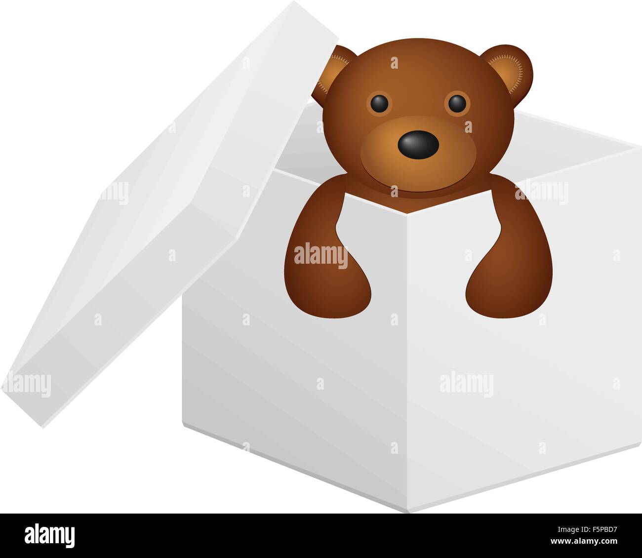 Box whit teddy bear on white background. Vector illustration Stock ...