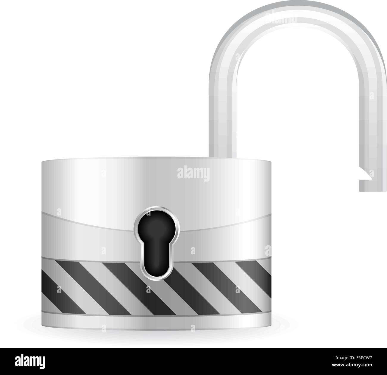 Open metal padlock isolated on a white background. Vector illustration ...