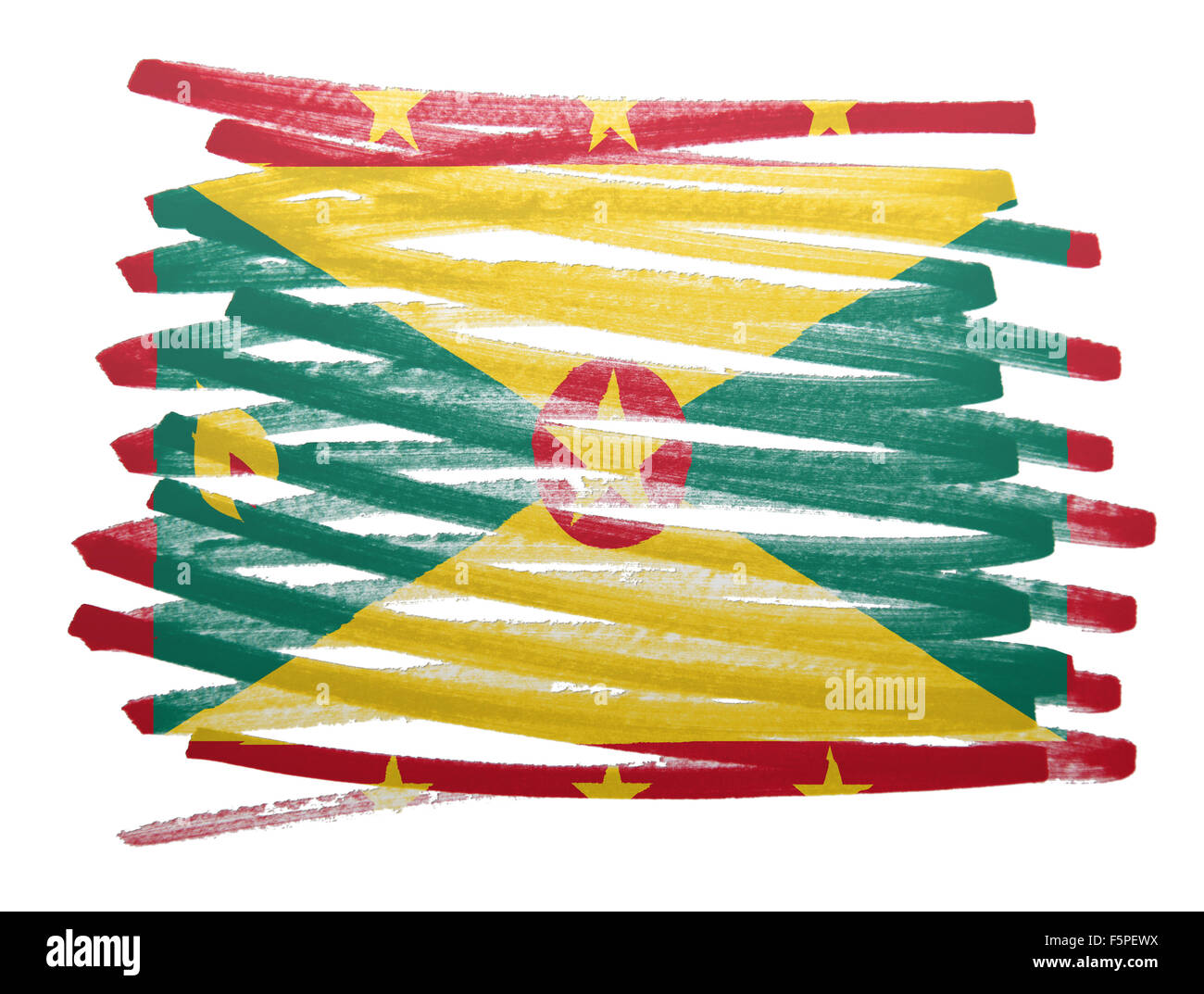 Flag illustration made with pen - Grenada Stock Photo