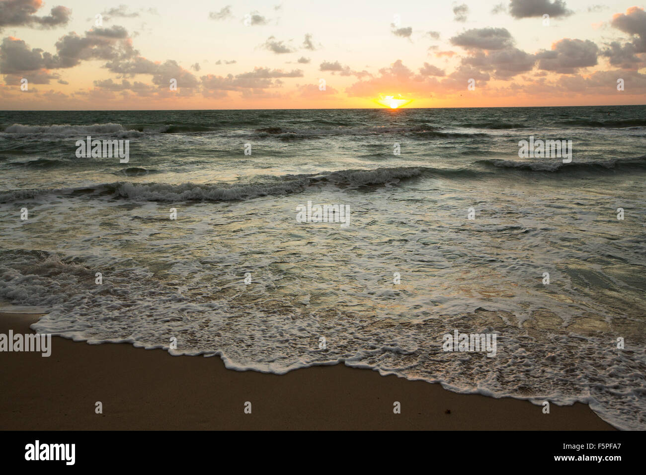 Sunrise from Miami Beach, Florida, USA. Stock Photo