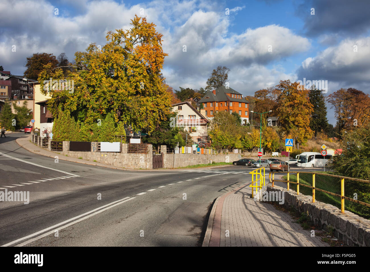 Autumn in Szklarska Poreba town in Lower Silesia, south-western Poland. Stock Photo