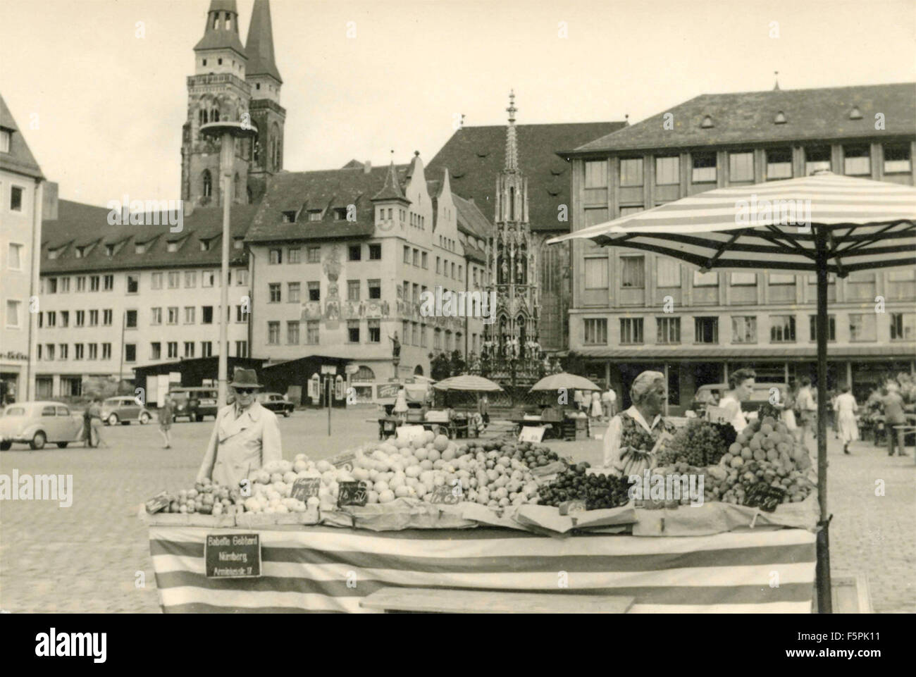 The square Hauptmarkt in Nuremberg, Germany Stock Photo