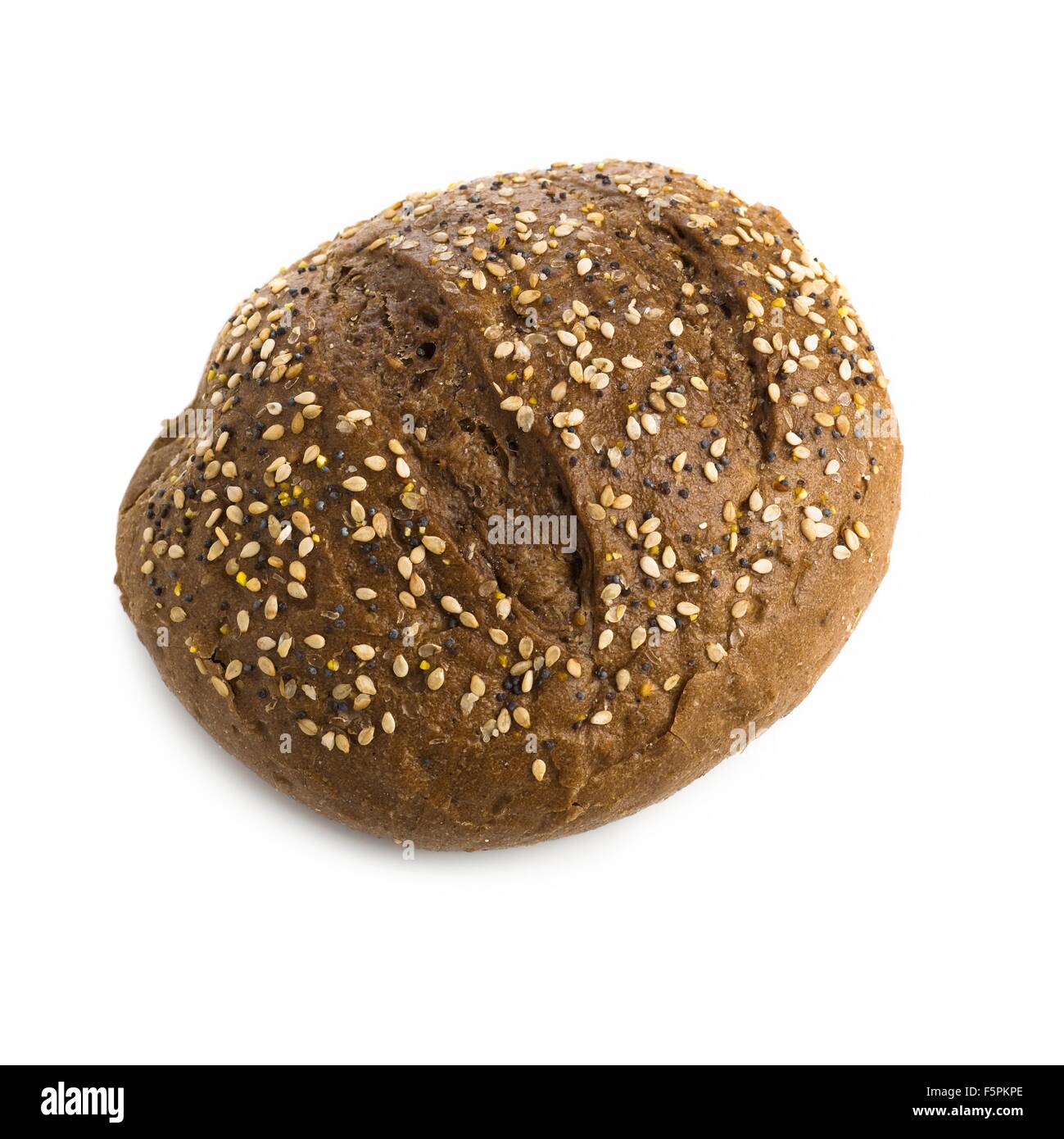 Bread roll against a white background. Stock Photo