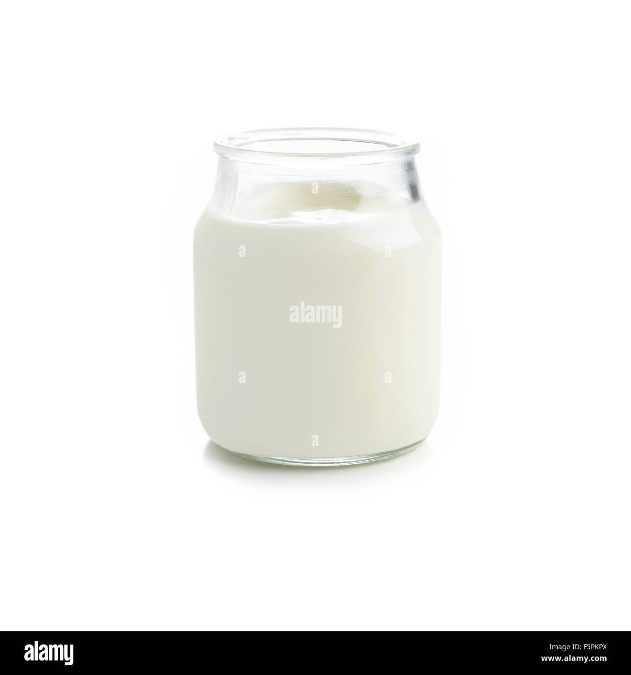 Jar of fresh yoghurt against a white background Stock Photo Alamy
