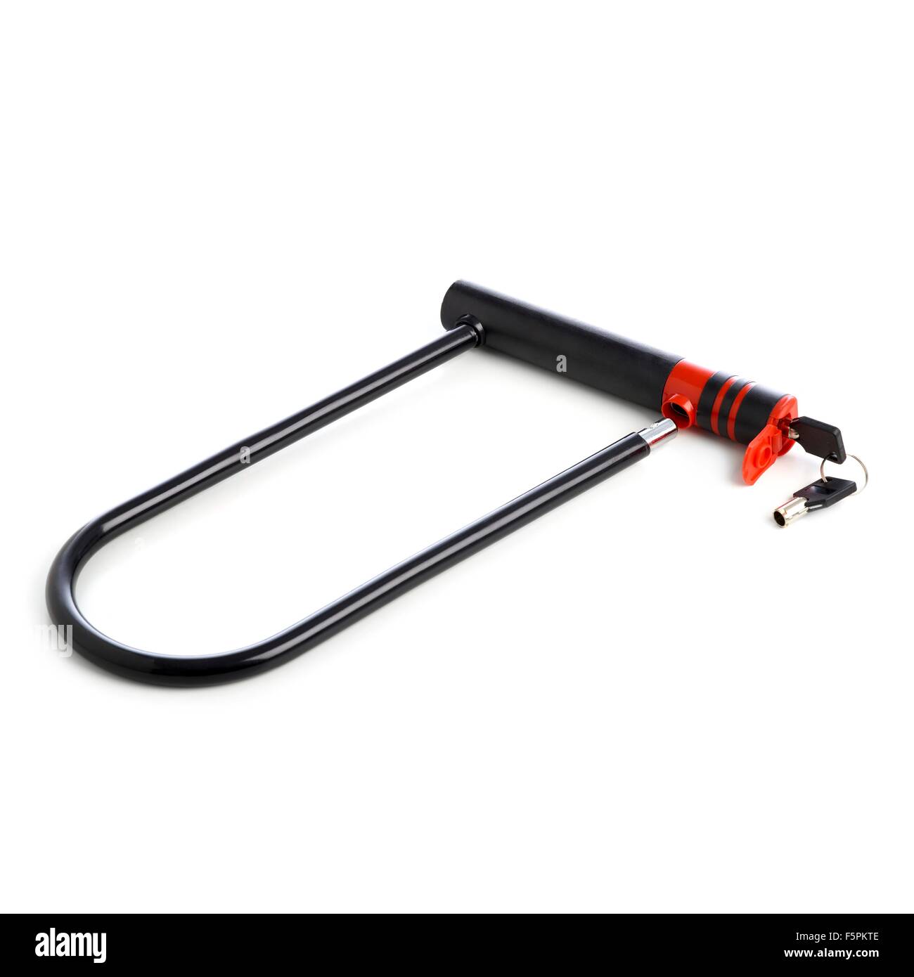 Bicycle lock against a white background. Stock Photo