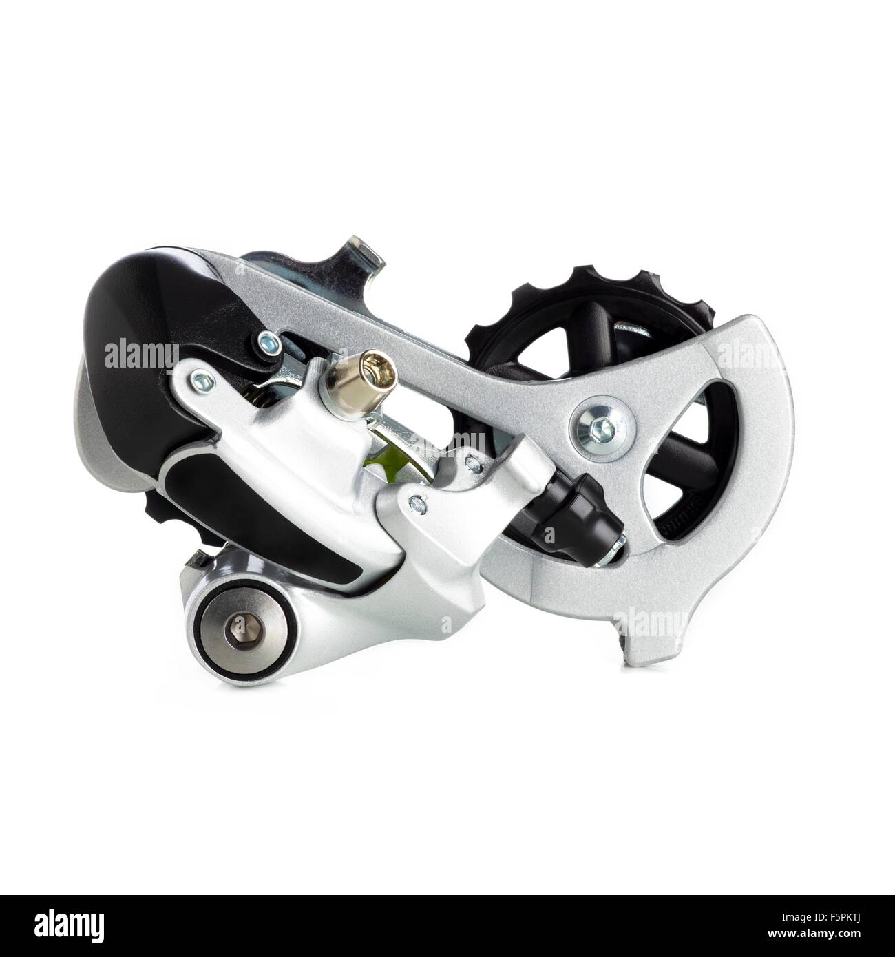 Bicycle derailleur against a white background Stock Photo Alamy