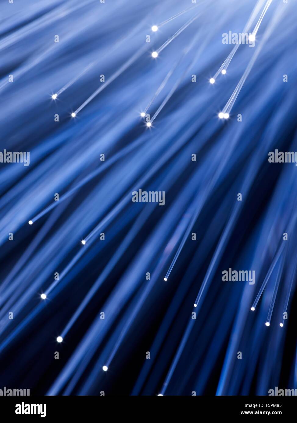 Fibre optics, close up. Stock Photo