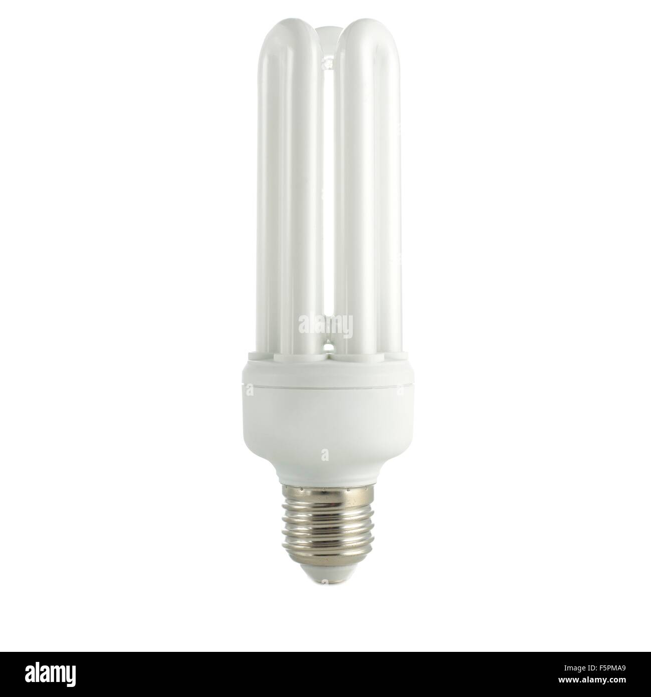 Energy saving lightbulb against a white background. Stock Photo