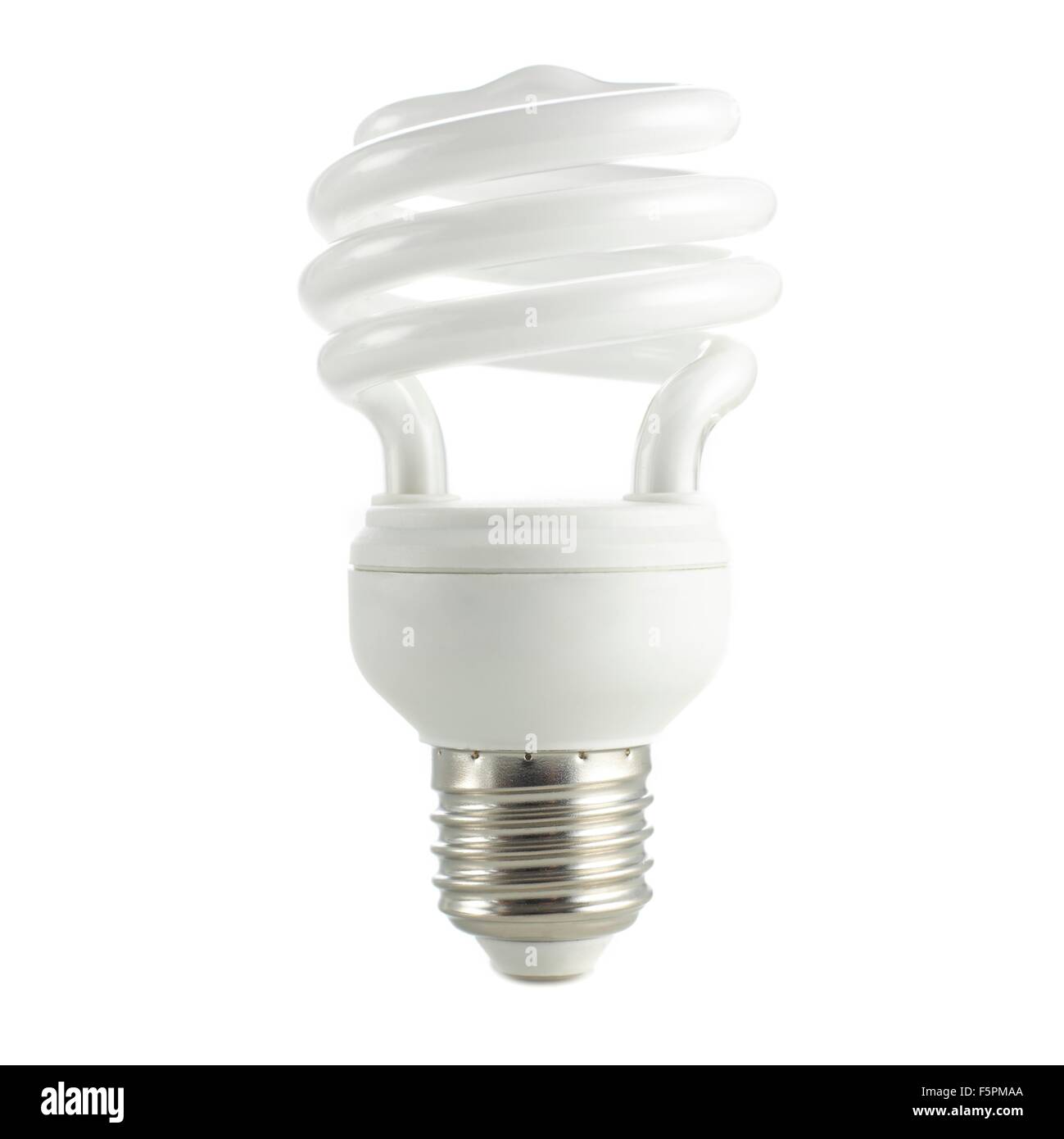 Energy saving lightbulb against a white background. Stock Photo