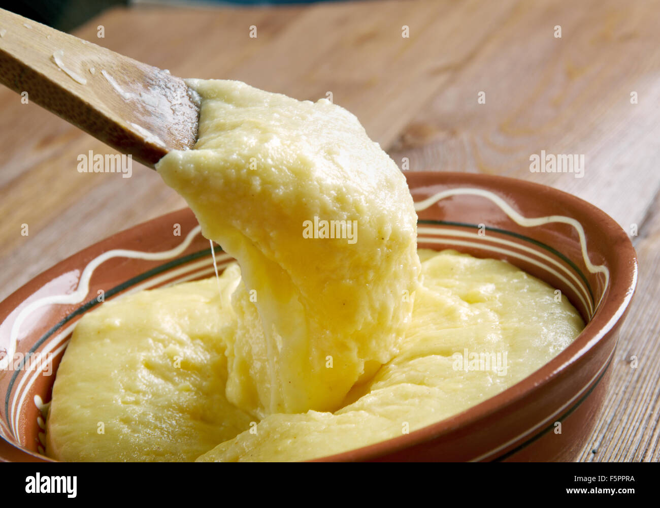 Muhlama - corn porridge with cheese.Turkish cuisine Stock Photo