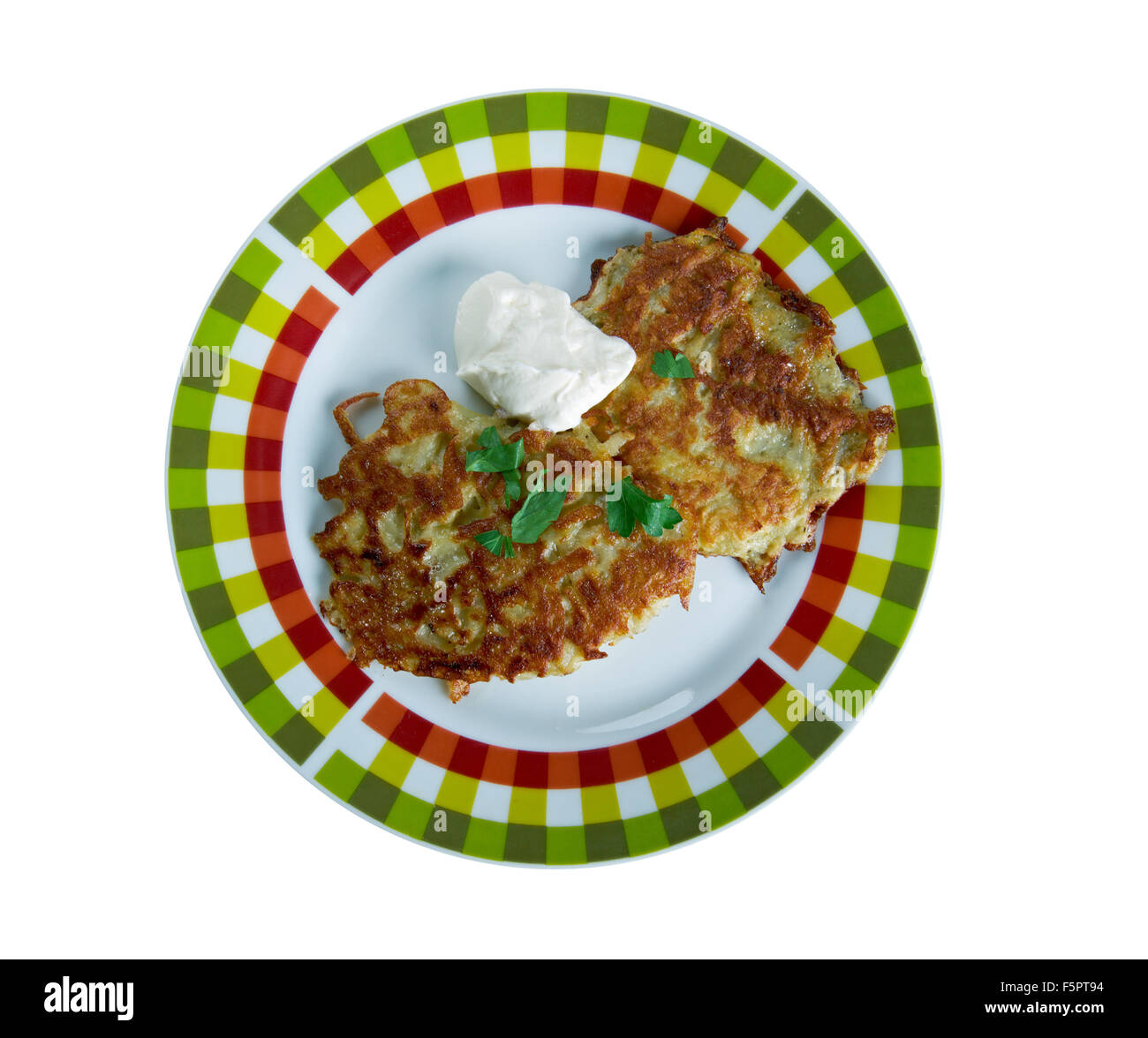 Potato pancake latkes raditionally eaten by Ashkenazi Jews during the