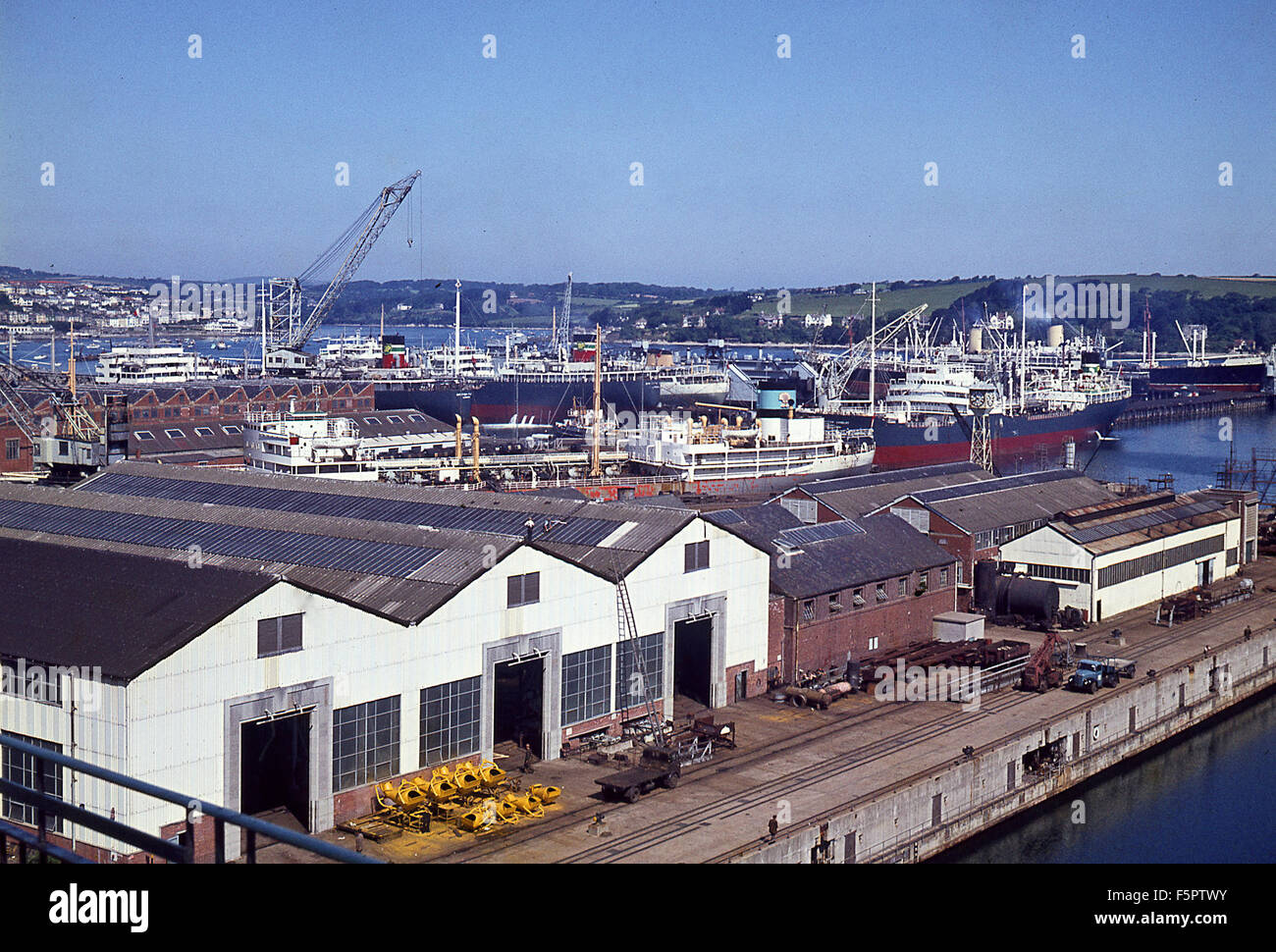 Falmouth Docks in 1959 Stock Photo