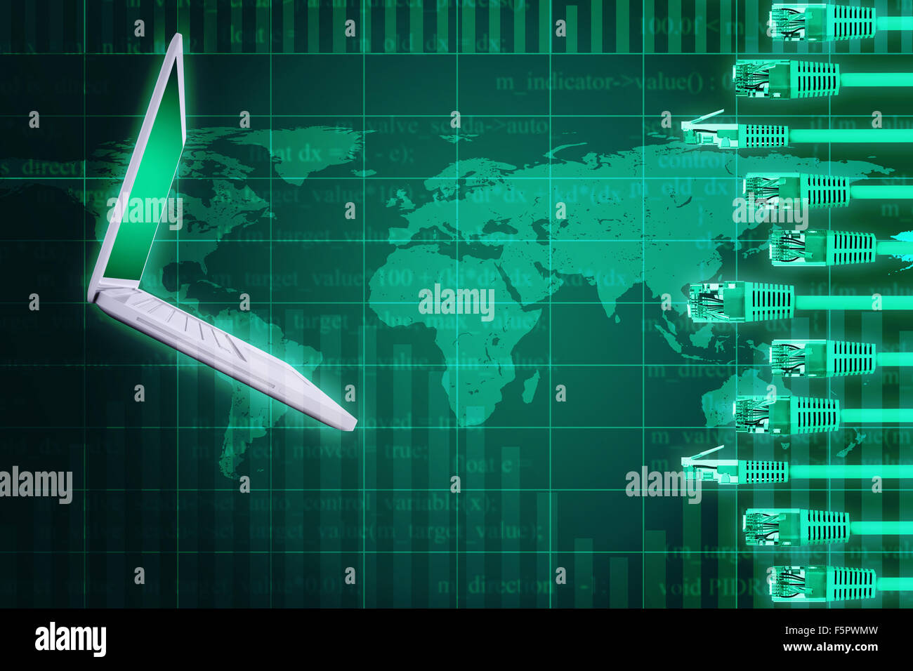 Set computer cables world map hi-res stock photography and images - Alamy