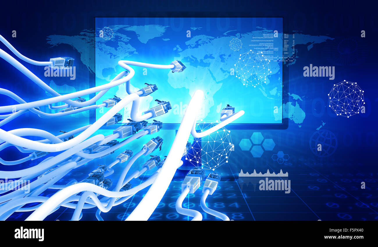 Monitor with cable and charts Stock Photo Alamy