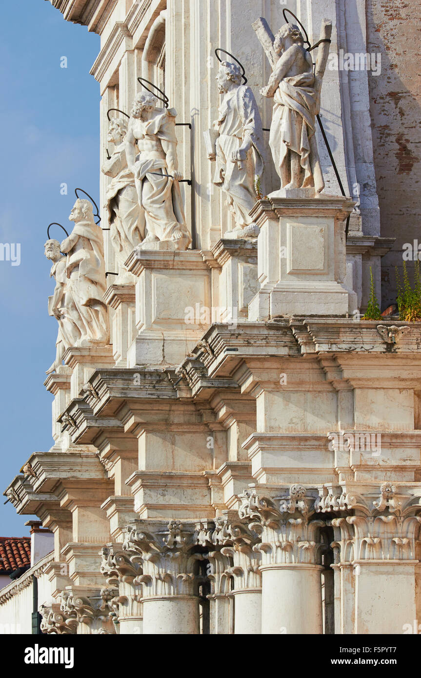 Sculptures on the Baroque Chiesa Di Santa Maria Assunta known as I Gesuiti Cannaregio Venice Veneto Italy Europe Stock Photo