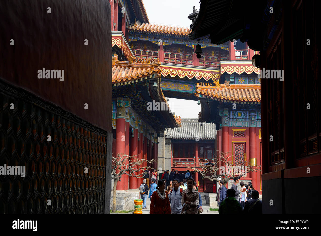 The Yonghe Temple Palace of Peace and Harmony Lama Lamasery Buddhist Buddhism Beijing China religion RM Asia Stock Photo