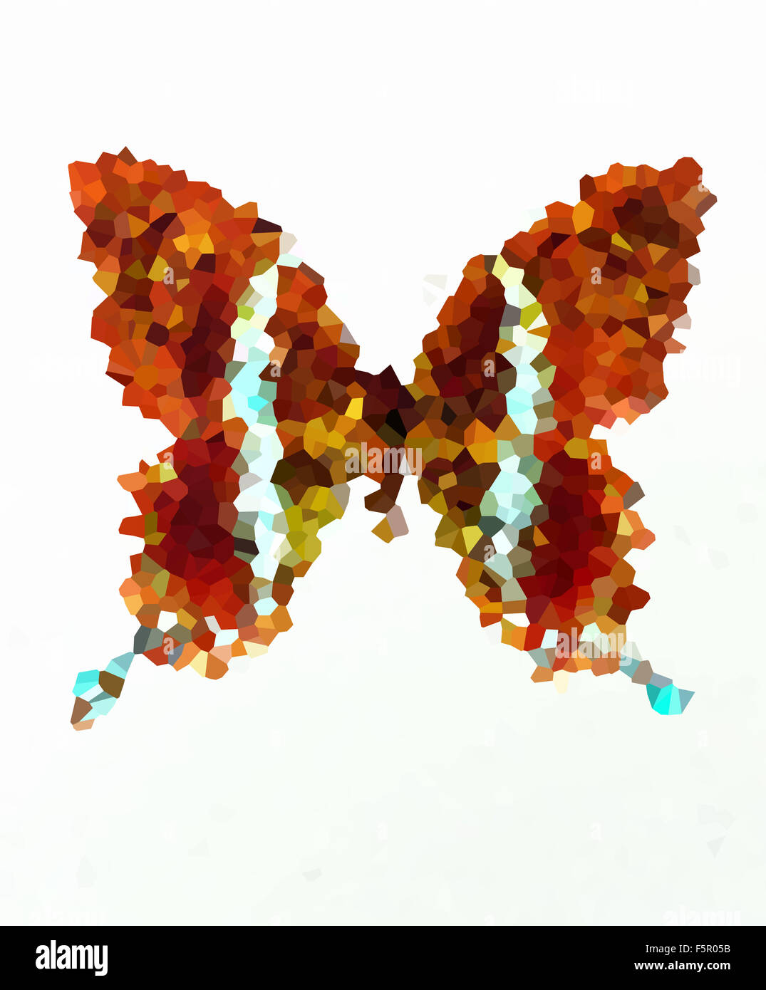 illustration of a color butterfly, poligon , white background Stock Photo