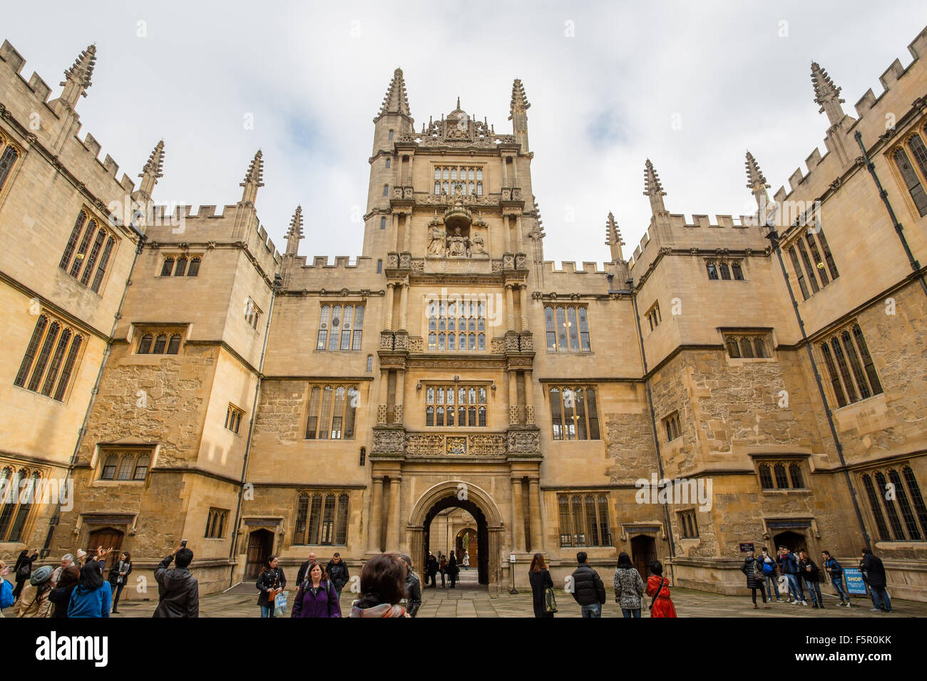 Bodleian Library gothic architecture, Oxford Stock Photo