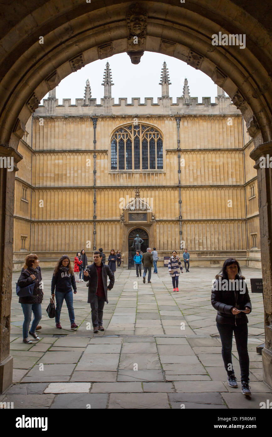 Bodleian Library gothic architecture, Oxford Stock Photo