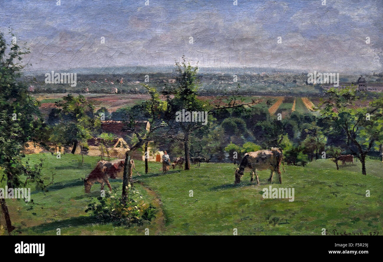 Les coteaux du Vesinet - The hillsides of Vesinet 1871 Camille Pissarro 1830 - 1905 France French Stock Photo
